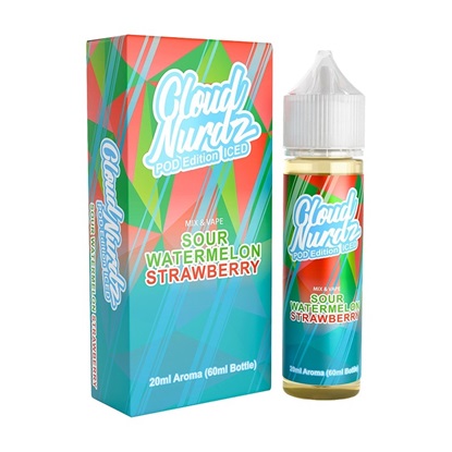 Cloud Nurdz Sour Watermelon Strawberry Pod Edition Iced (20ml to 60ml)